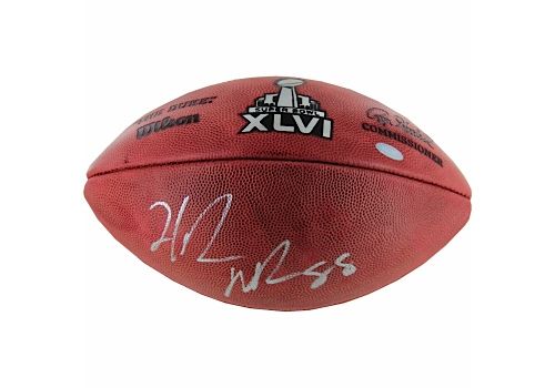 Hakeem Nicks Signed Super Bowl XLVI Football (Steiner Sports COA)